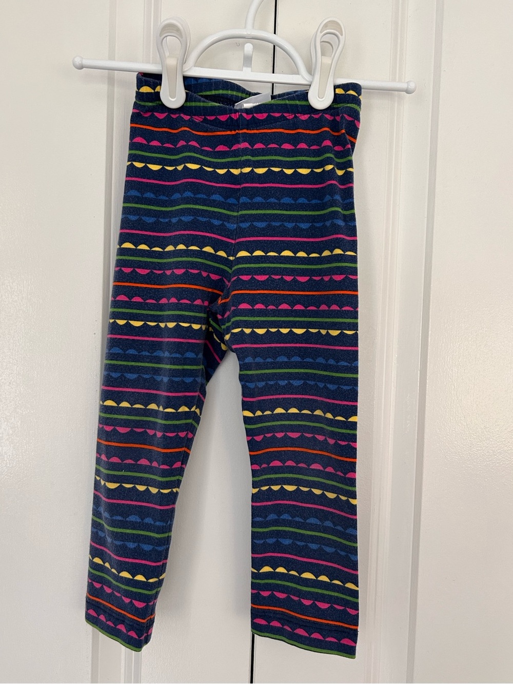 Florence Eiseman girls size 3T navy colorful stripes leggings